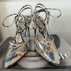Multi Colored Snake Print Heels